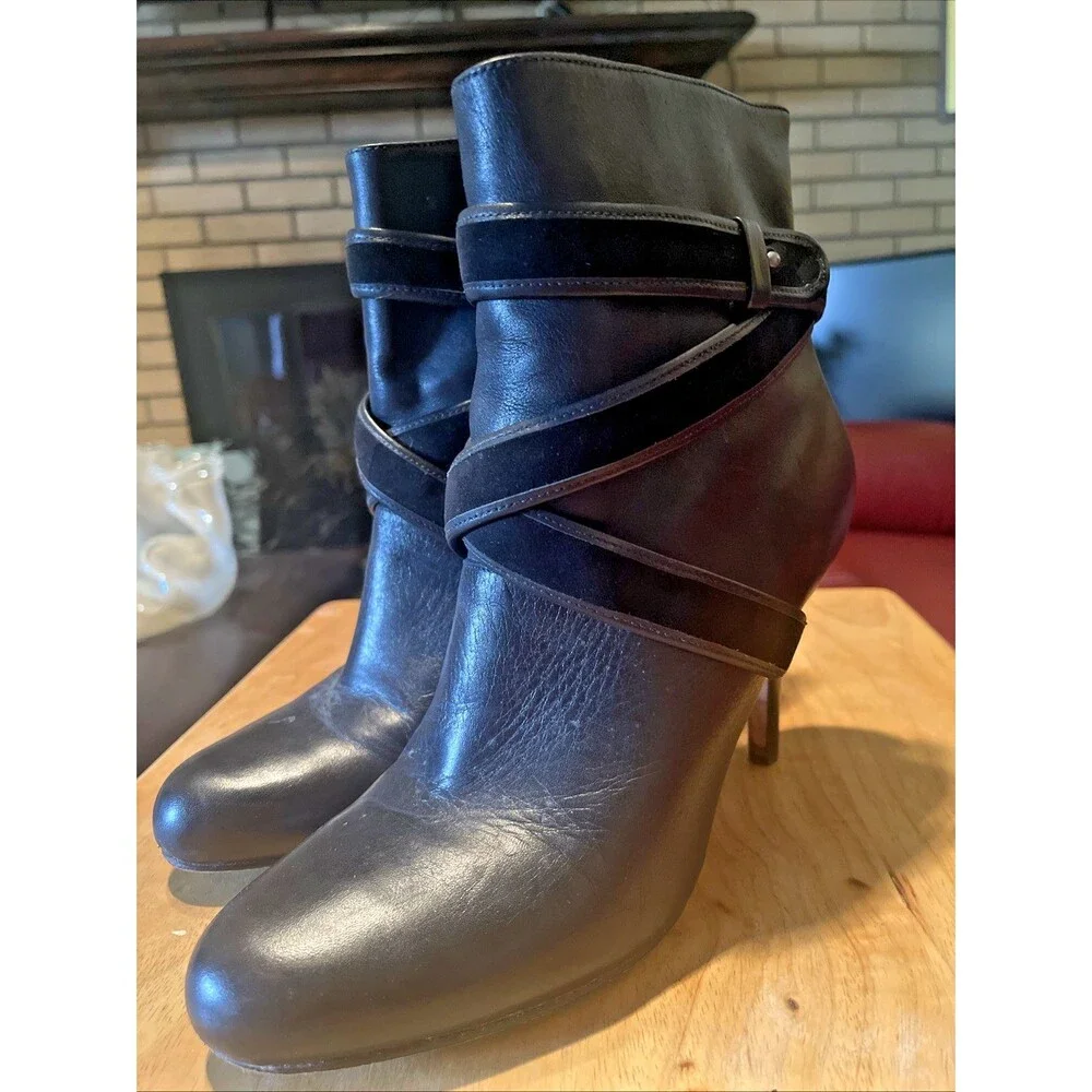 Cole Haan Air Talia Women's Leather Strappy Booties, Black, Size 9.5, 4